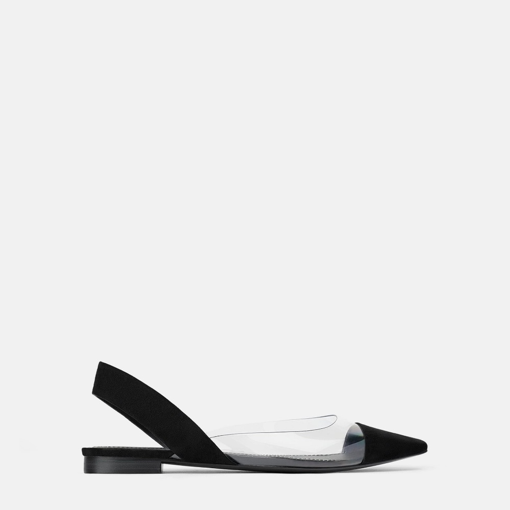 ZARA LOW SLINGBACKS WITH VINYL - Picture 2 of 2